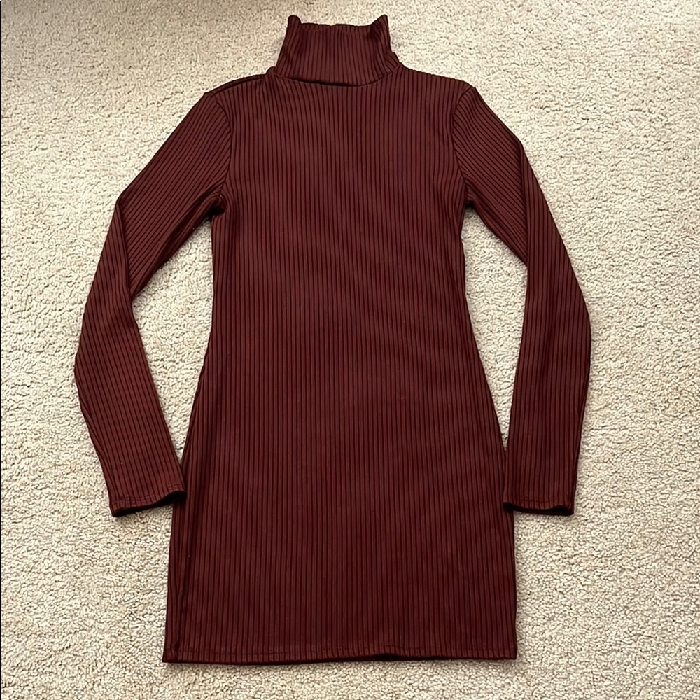Urban Outfitters Red Turtleneck Long Sleeve Sweater Dress